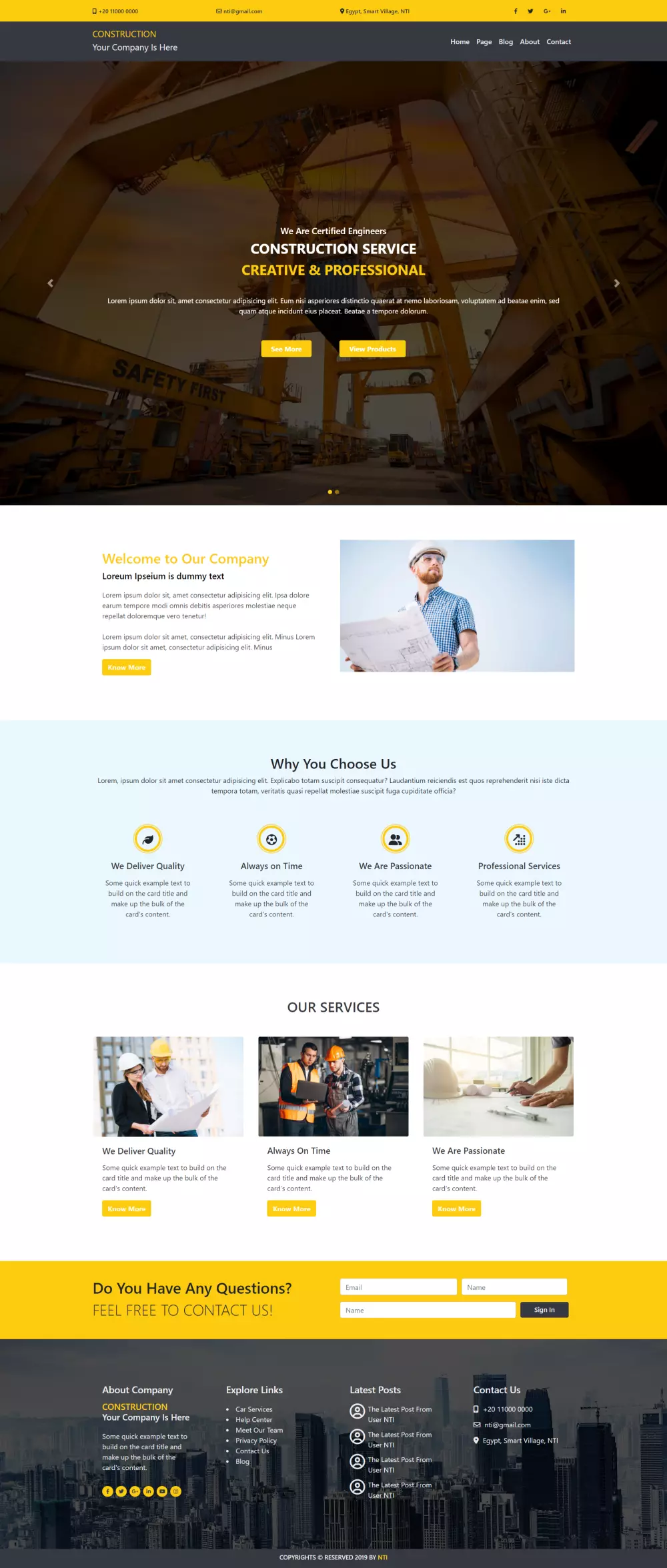 تصميم وبرمجة موقع صفحة واحدة احترافي باستخدام HTML, CSS, JavaScript, Bootstrap / Tailwind CSS