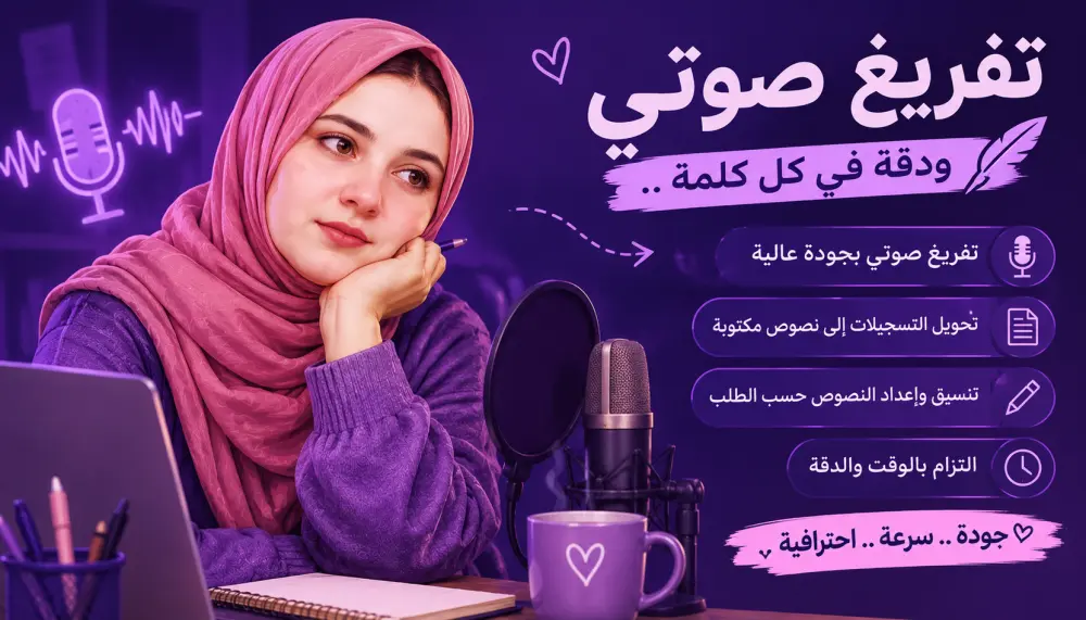 تفريغ صوتي عربي بدقة عالية وتسليم خلال 24 ساعة