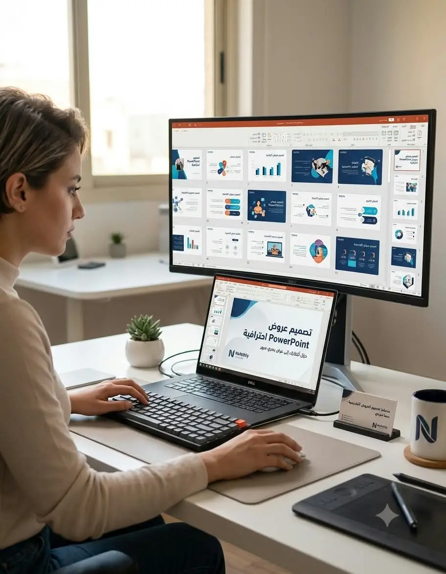 سأقوم بتنسيق وتصميم عروض PowerPoint بشكل احترافي وجذاب