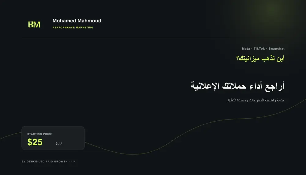 أراجع أداء حملاتك الإعلانية وأعطيك خطة تحسين واضحة