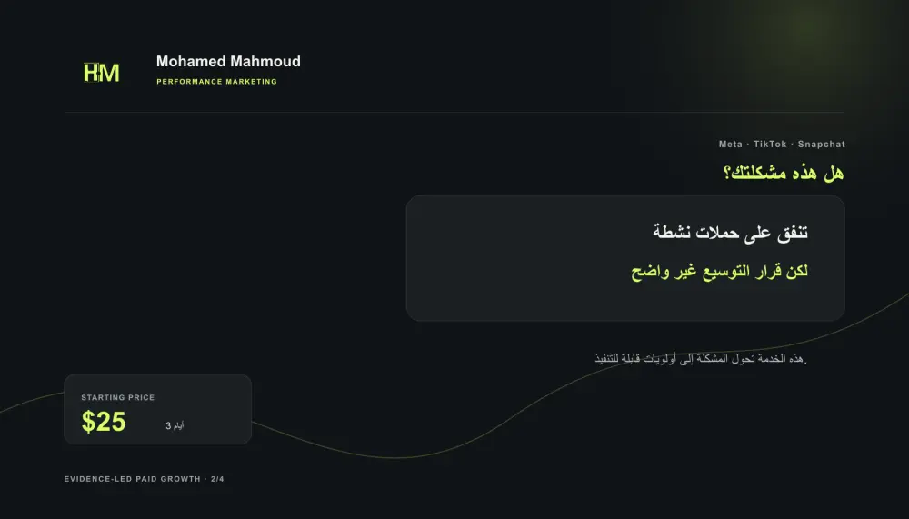 أراجع أداء حملاتك الإعلانية وأعطيك خطة تحسين واضحة