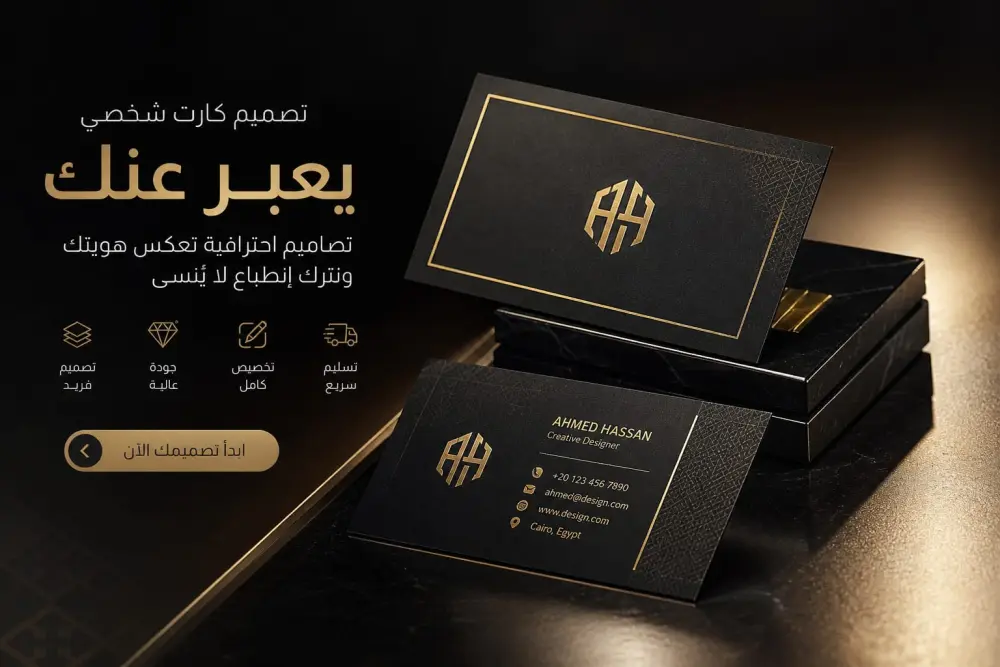 تصميم كروت شخصية (Business Cards) احترافية وعصرية