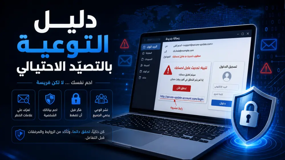 إعداد دليل توعوي احترافي للوقاية من التصيد الإلكتروني