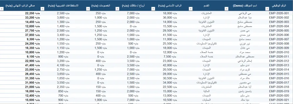 سأقوم بإدخال البيانات وتنظيمها بدقة واحترافية