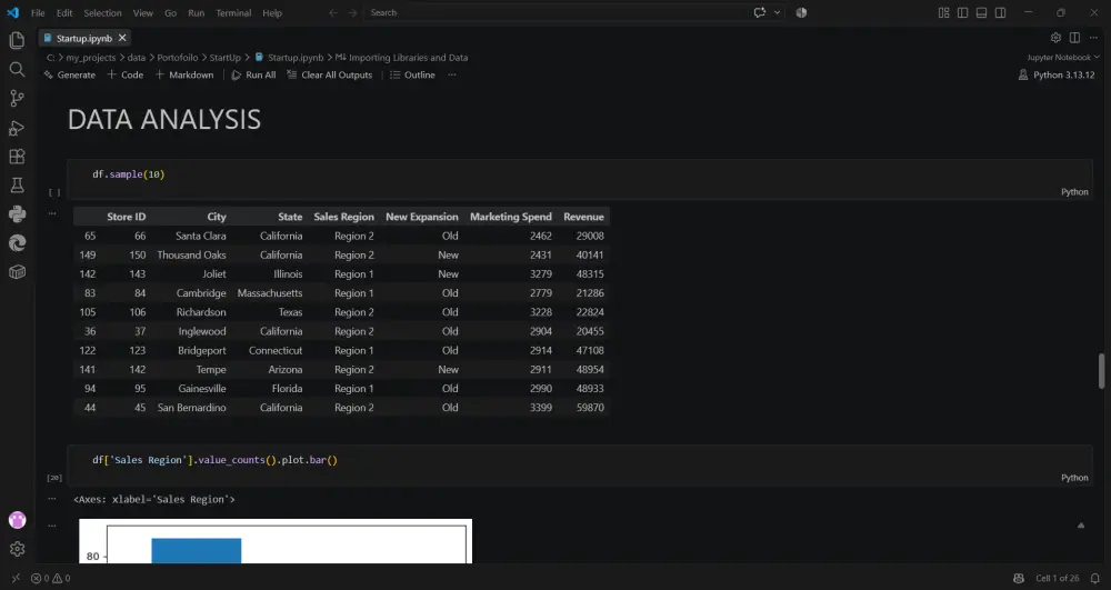 سأقوم بتنظيف البيانات وتحليلها وإعداد تقارير احترافية