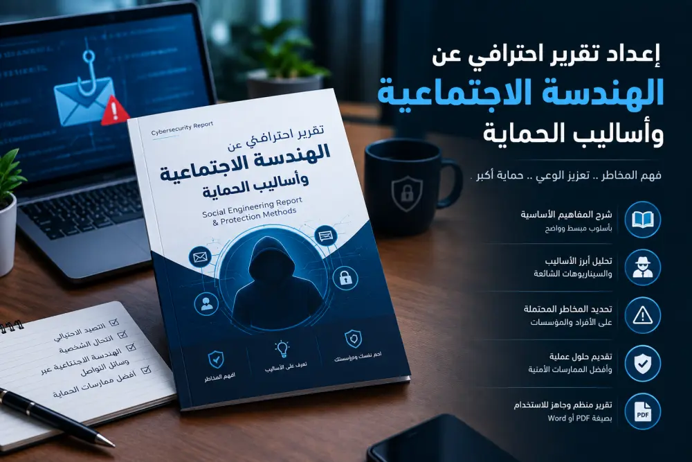إعداد تقرير احترافي عن الهندسة الاجتماعية وأساليب الحماية