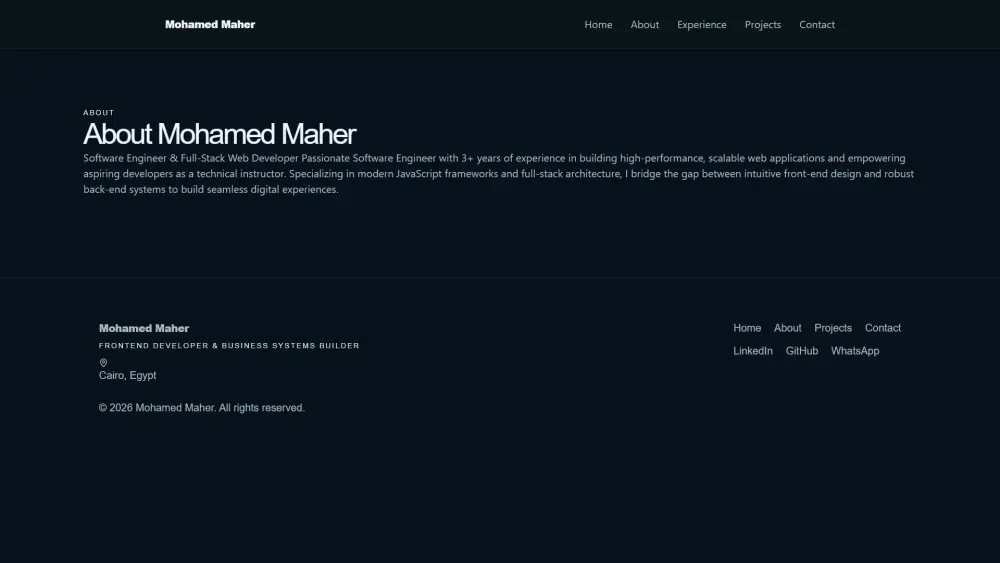 إنشاء موقع معرض أعمال متكامل(Portfolio) مع لوحة تحكم ديناميكية
