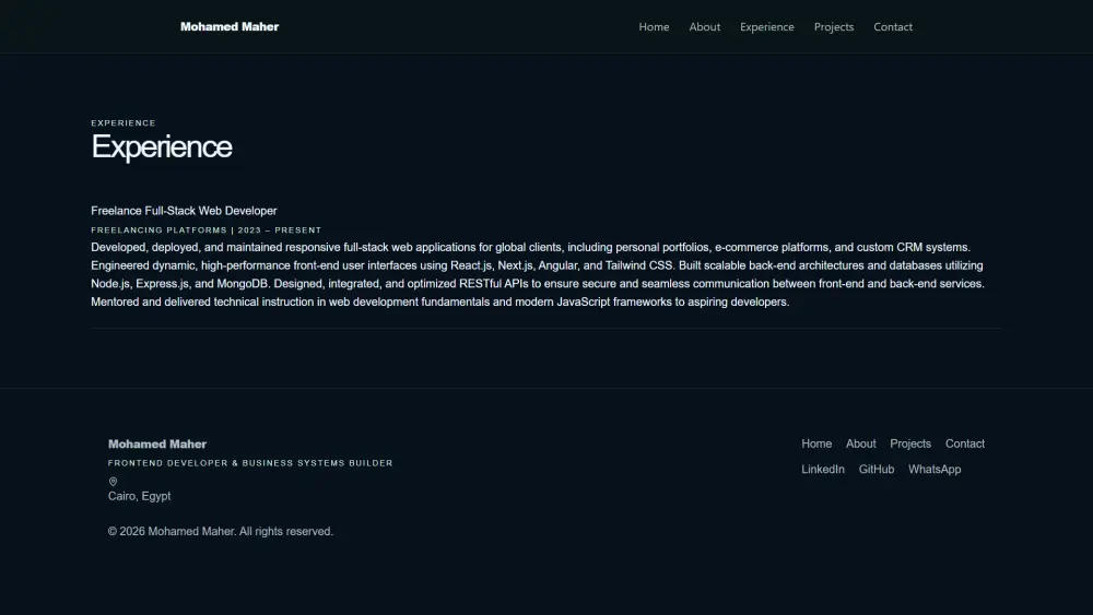 إنشاء موقع معرض أعمال متكامل(Portfolio) مع لوحة تحكم ديناميكية