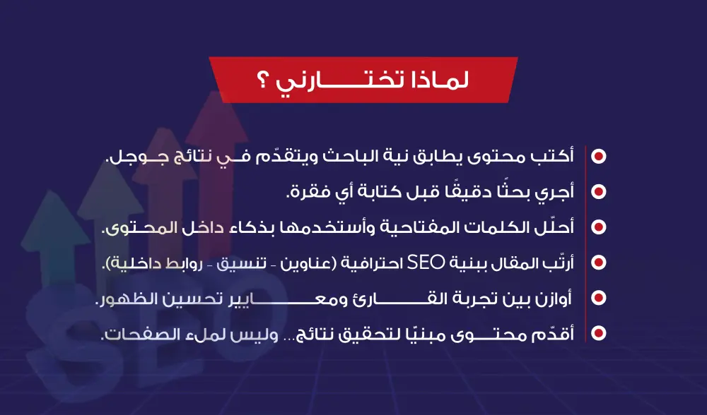 كتابة مقالات SEO احترافية تجلب زيارات مستهدفة وترفع ظهور موقعك في Google