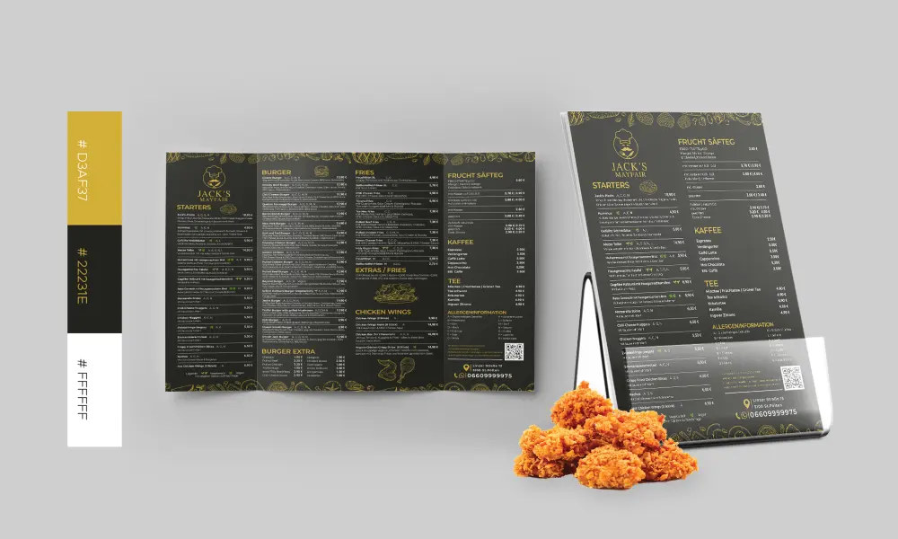 تصميم منيو مطعم او كافيه - Menu design
