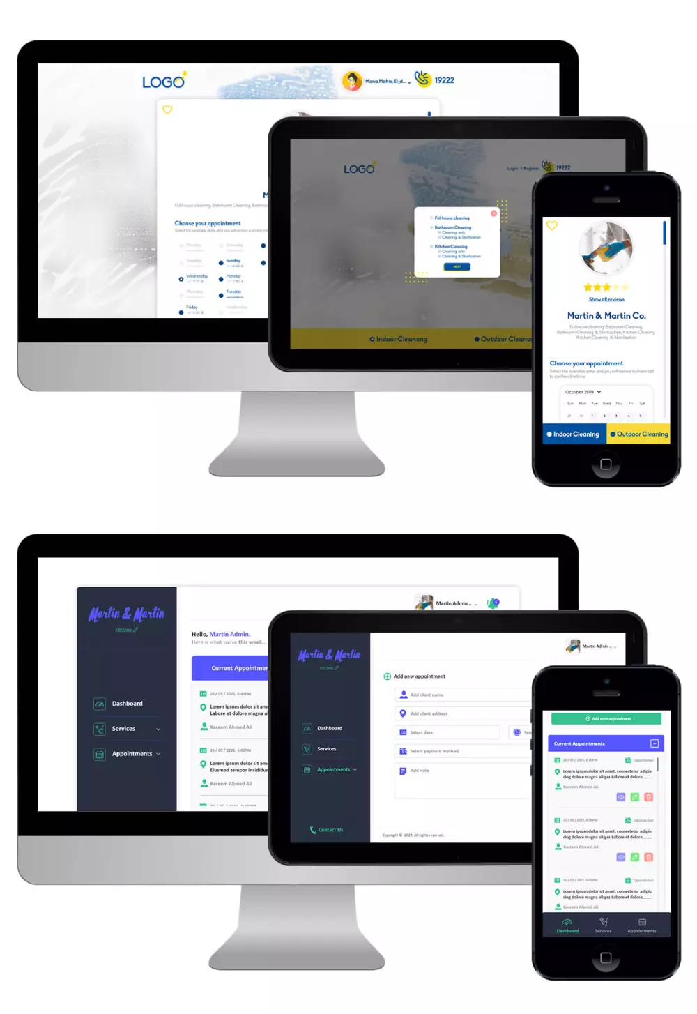 تصميم layouts احترافية (موقع/ تطبيق/ لوحة تحكم)
