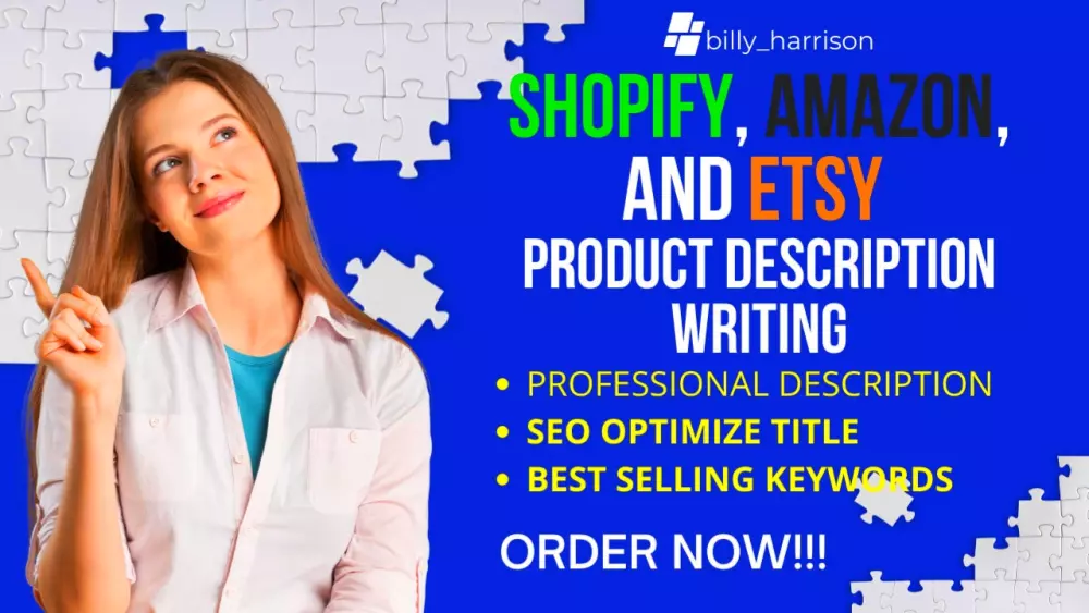 كتابة وصف المنتج الاحترافي لقوائم Amazon و Etsy و Shopify مع تحسين SEO