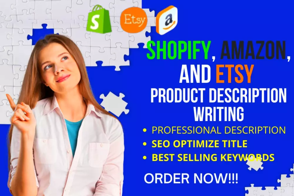 كتابة وصف المنتج الاحترافي لقوائم Amazon و Etsy و Shopify مع تحسين SEO