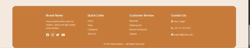 تصميم صفحة ويب ثابتة بـ HTML و CSS — تصميم بسيط وأنيق