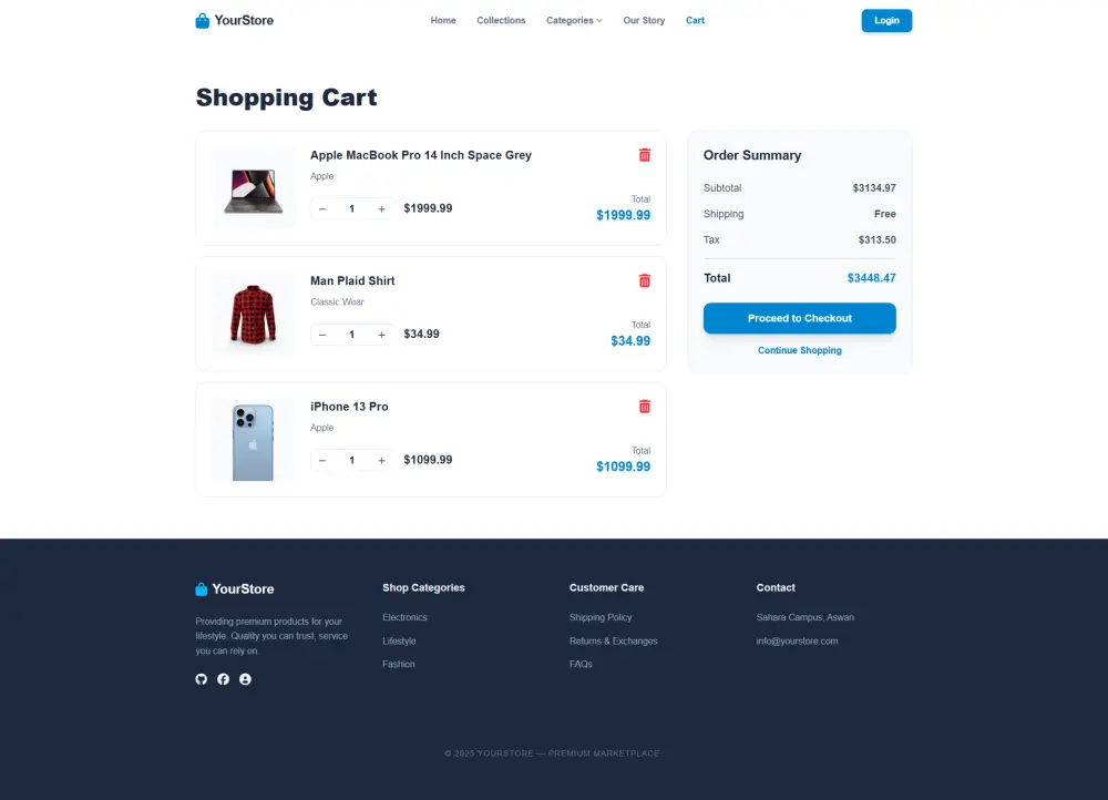 تصميم صفحة ويب ثابتة بـ HTML و CSS — تصميم بسيط وأنيق