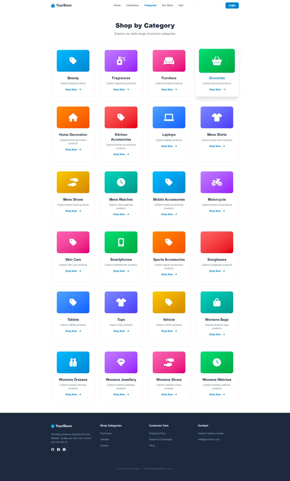 تصميم صفحة ويب ثابتة بـ HTML و CSS — تصميم بسيط وأنيق