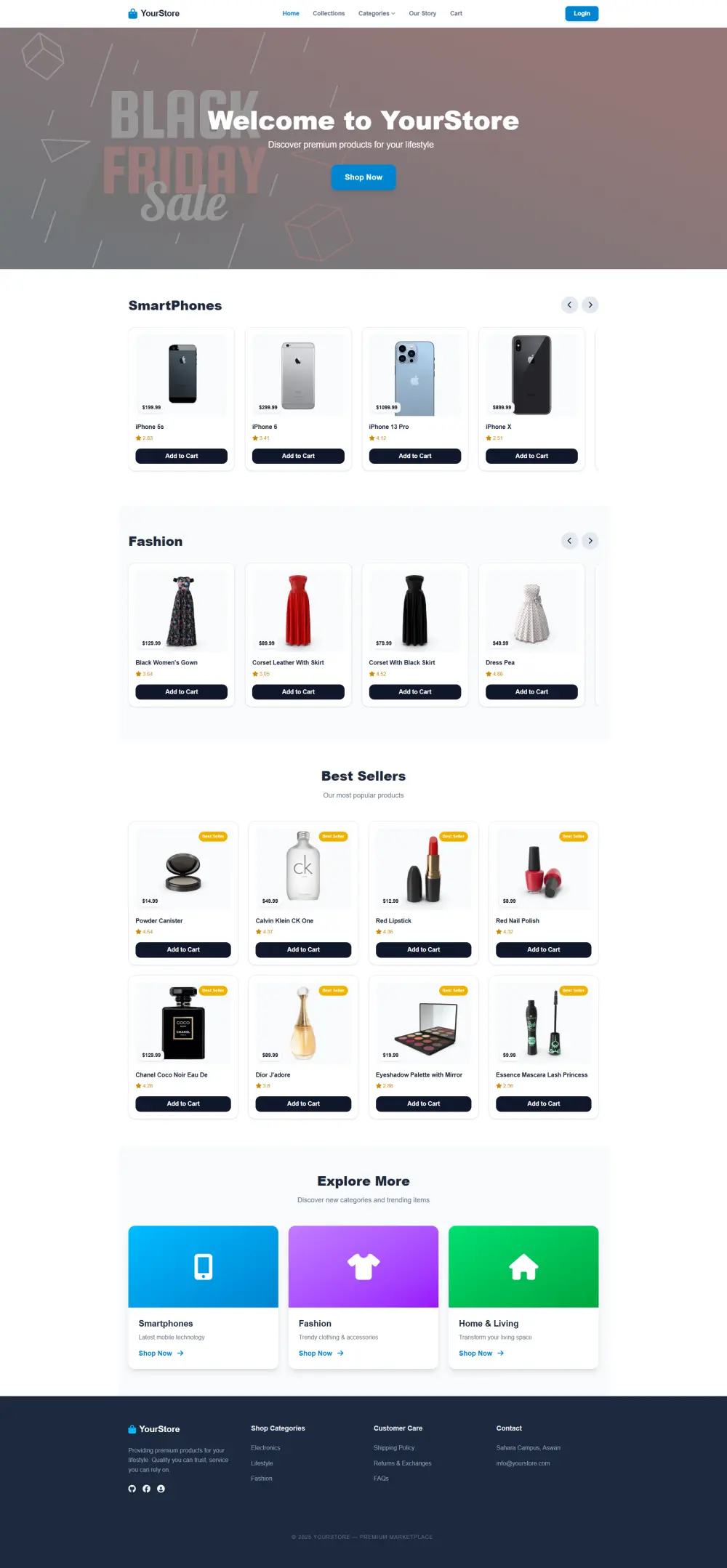 تصميم صفحة ويب ثابتة بـ HTML و CSS — تصميم بسيط وأنيق