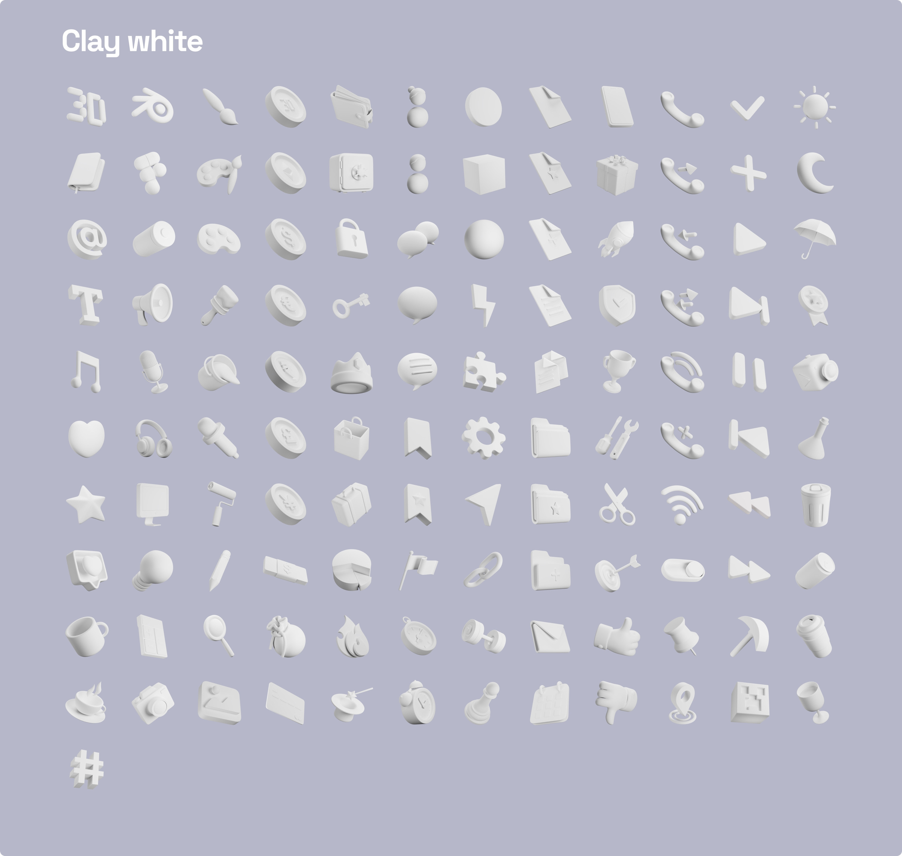 أيقونات ثلاثية الأبعاد متقنة الصنع بدون حقوق للإستخدام التجاري والشخصي