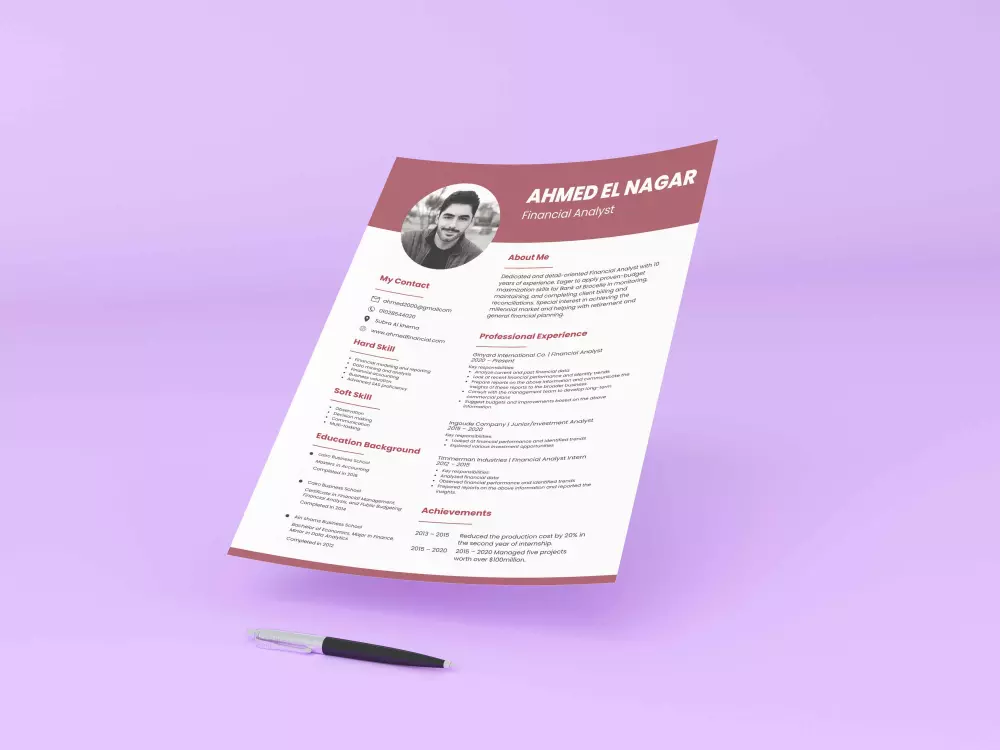 تصميم سيرة ذاتية CV بشكل احترافي وجذاب