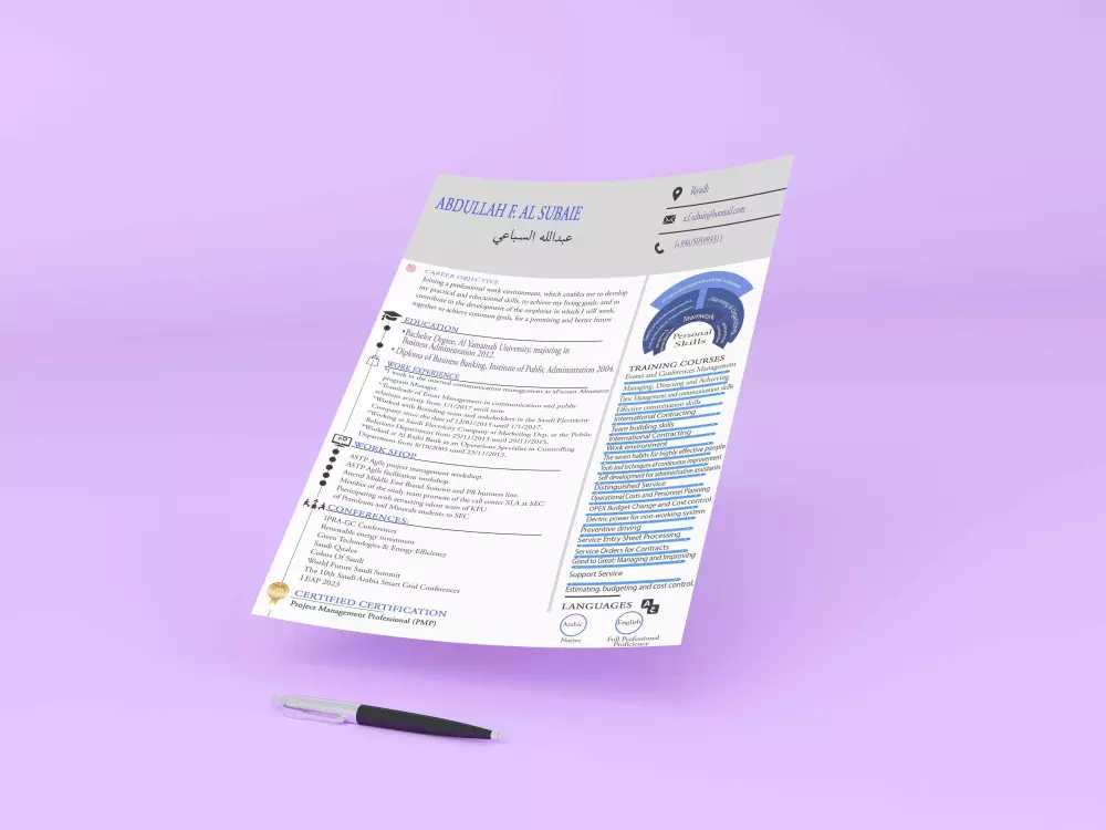 تصميم سيرة ذاتية CV بشكل احترافي وجذاب