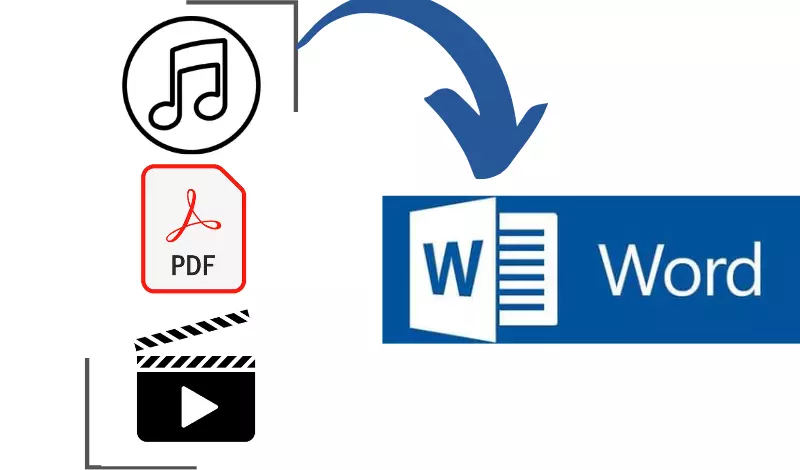 تفريغ ونقل جميع الملفات (صوتيات، فيديوهات، pdf)إلى ملف word