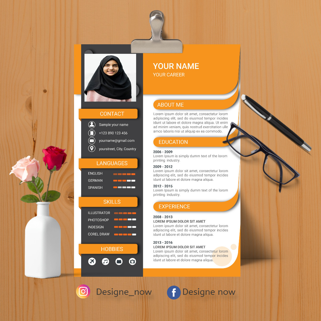 تصميم سيرة ذاتية احترافية بطريقة الانفوجرافيك