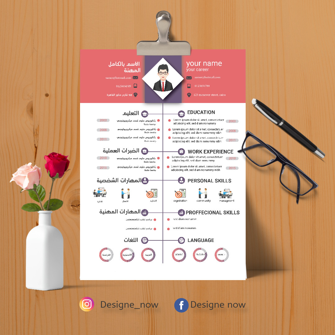 تصميم سيرة ذاتية احترافية بطريقة الانفوجرافيك