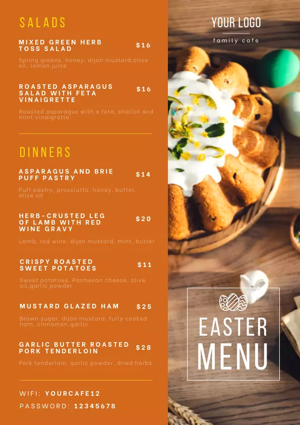 تصميم منيو او قائمه الطعام