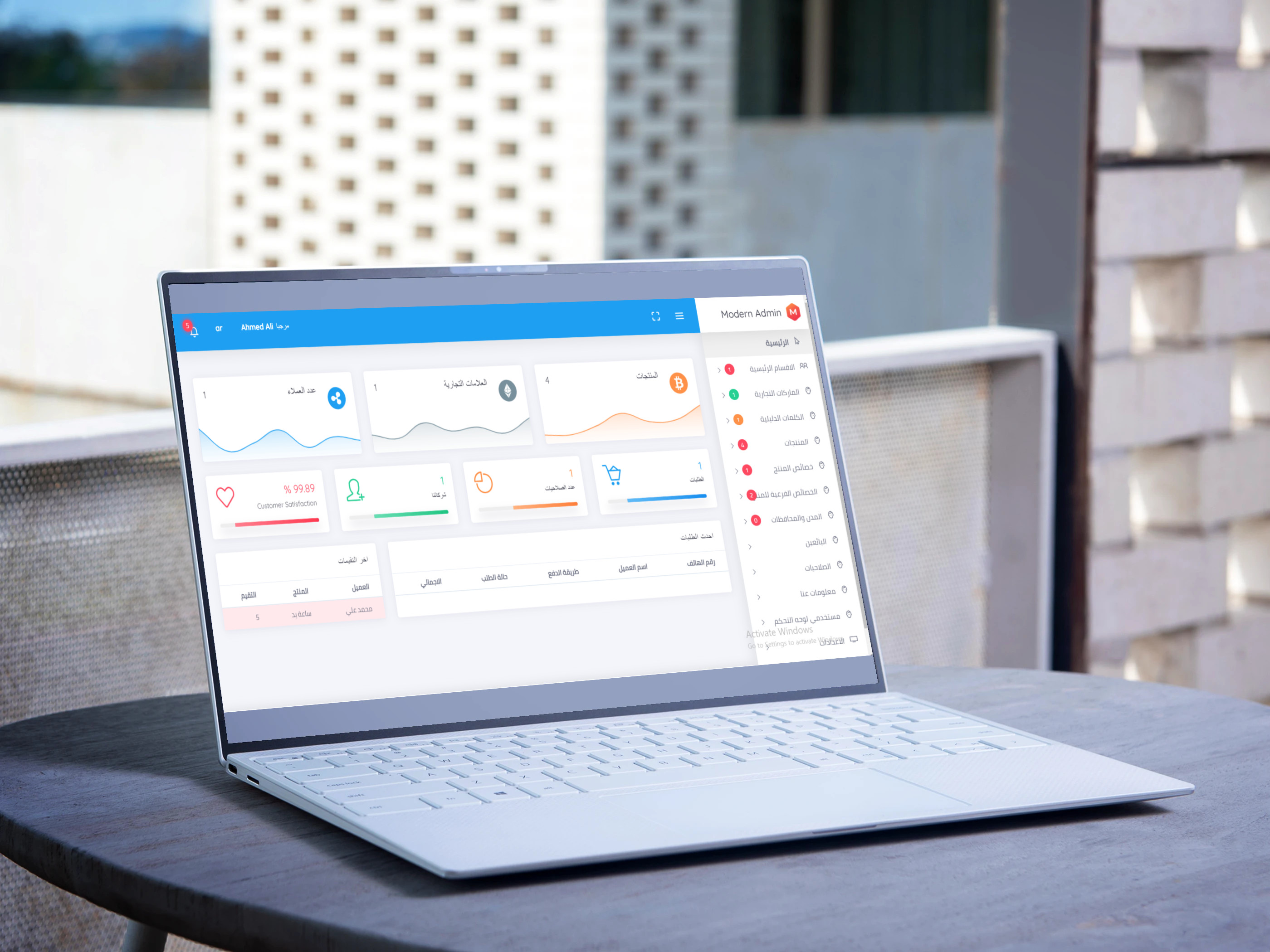 برمجة لوحة تحكم متجر الكتروني متعدد اللغات والتجار