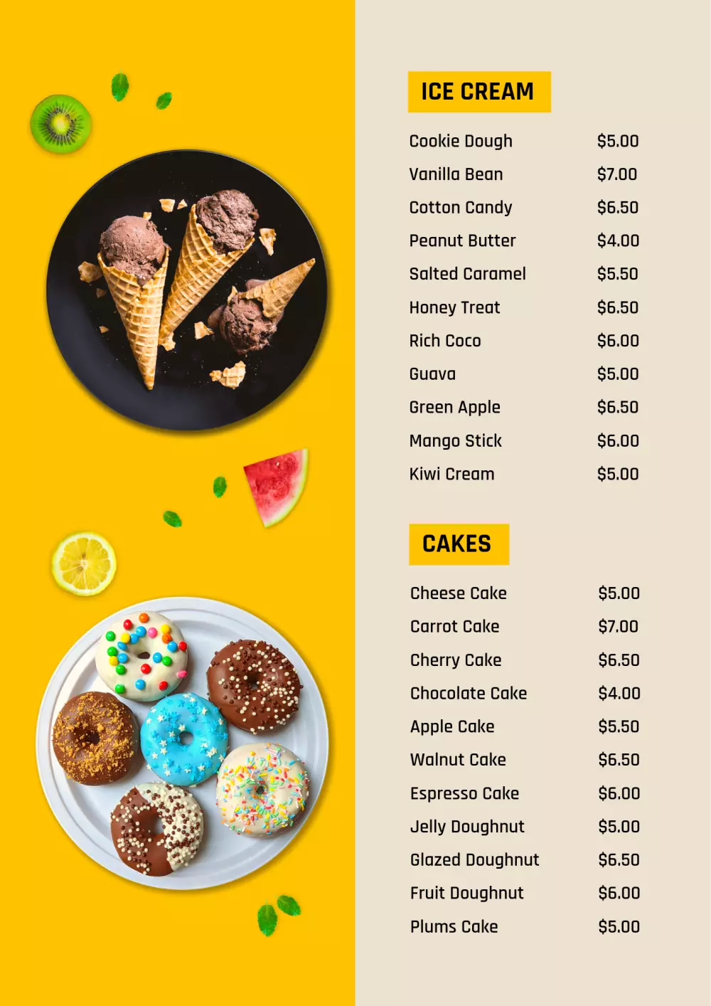 تصميم منيو مطعم او كافيه احترافي شخصي او تجاري