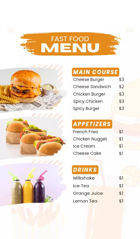 تصميم منيو مطعم او كافيه احترافي شخصي او تجاري