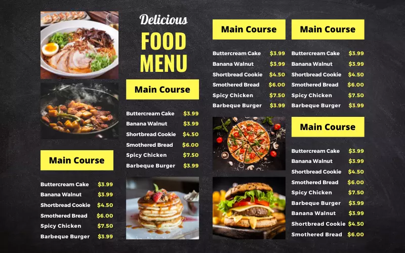 تصميم منيو مطعم او كافيه احترافي شخصي او تجاري