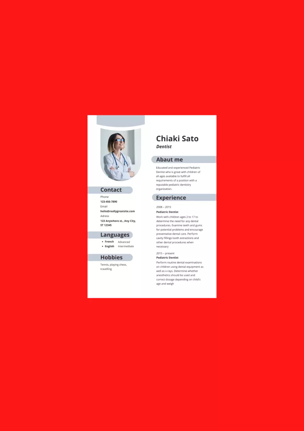 تصميم بطاقة سيرة ذاتية (cv) بشكل احترافي