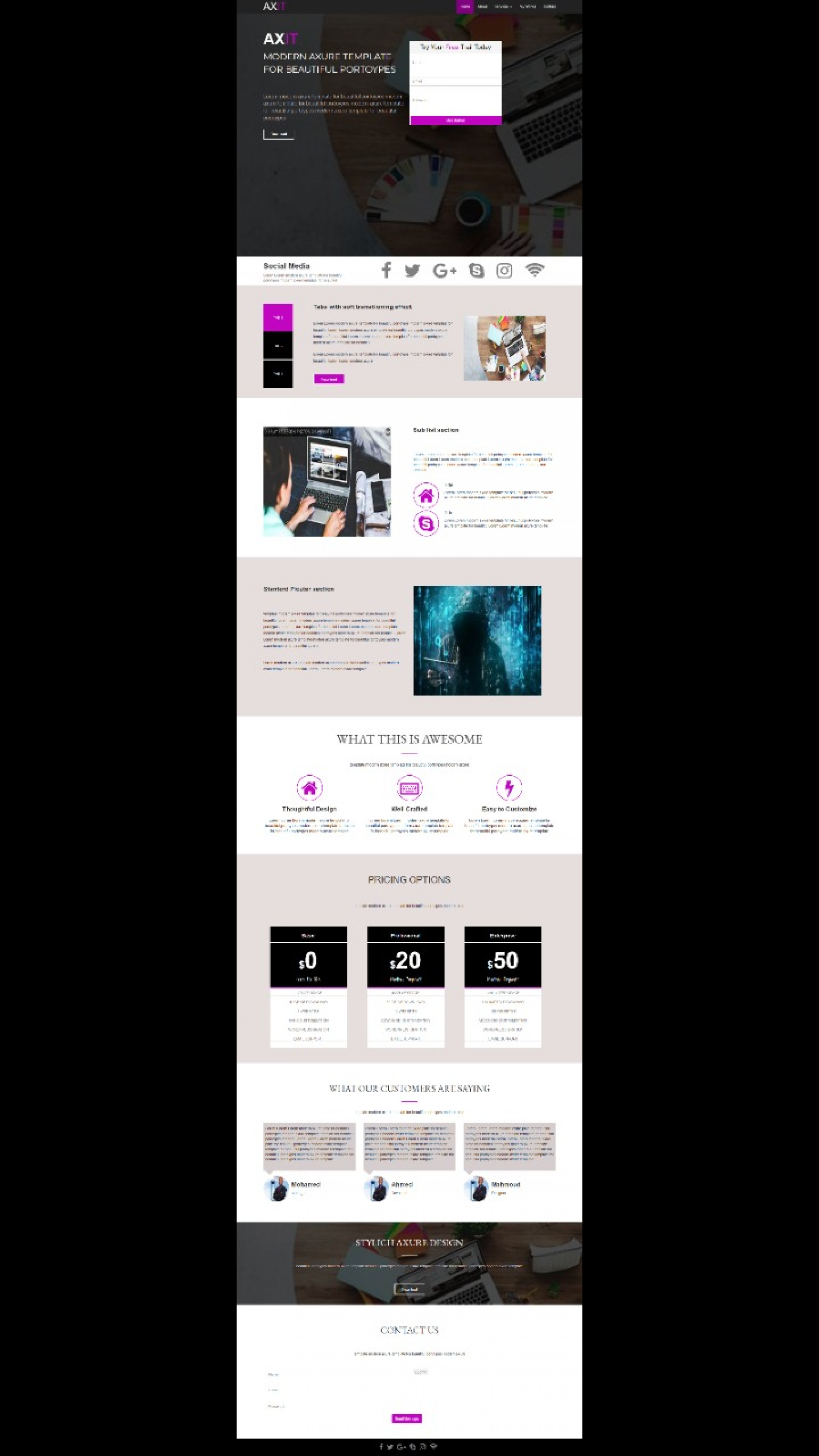 تصميم مواقع متجاوب من صفحة واحدة