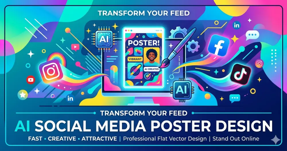 تصميم بوسترات سوشيال ميديا احترافية باستخدام الذكاء الاصطناعي (AI)