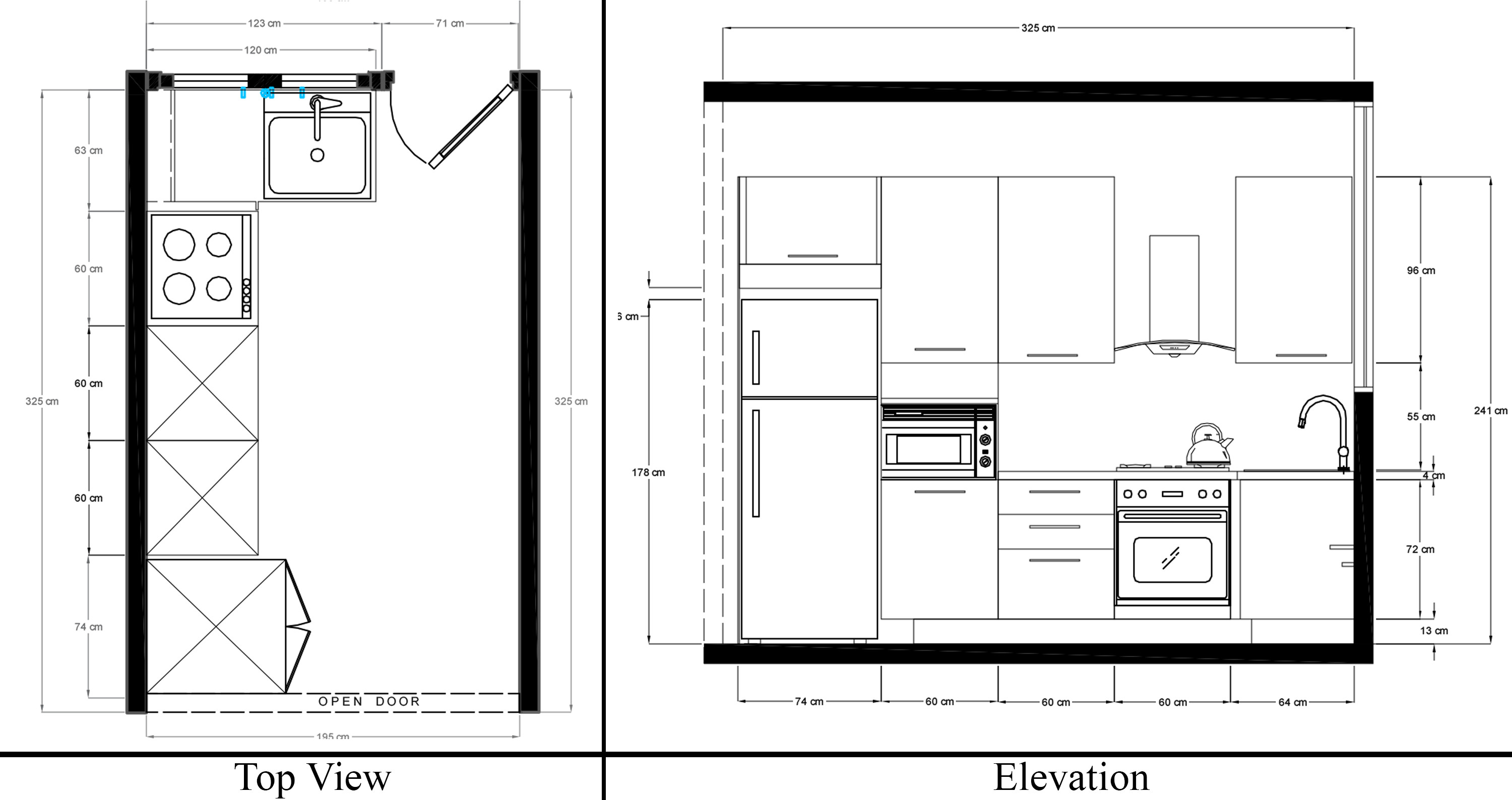 تصميم مخطط مطبخ 2D مقابل 5$