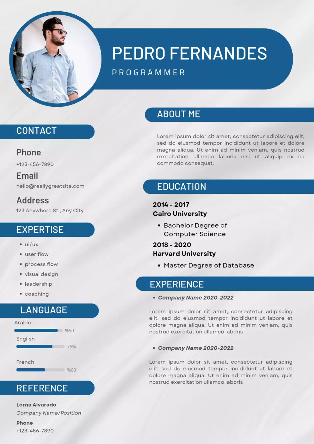 عمل سيرة ذاتية باللغتين العربية والإنجليزية _ CV By arabic and English