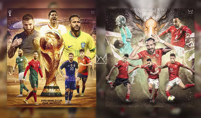 تصميم بوست احترافي للسوشيال ميديا لكرة القدم