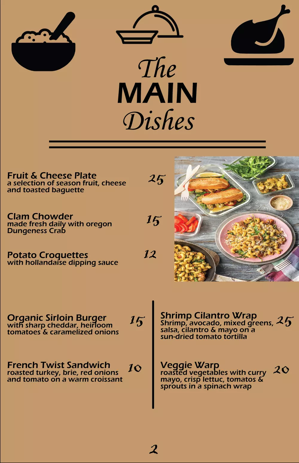 تصميم قائمة اسعار لمطعم