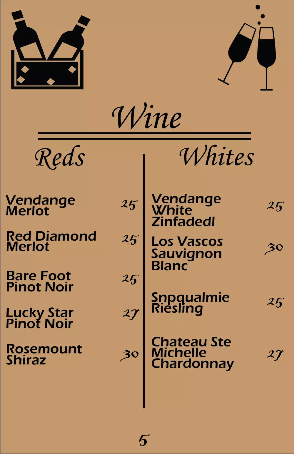 تصميم قائمة اسعار لمطعم