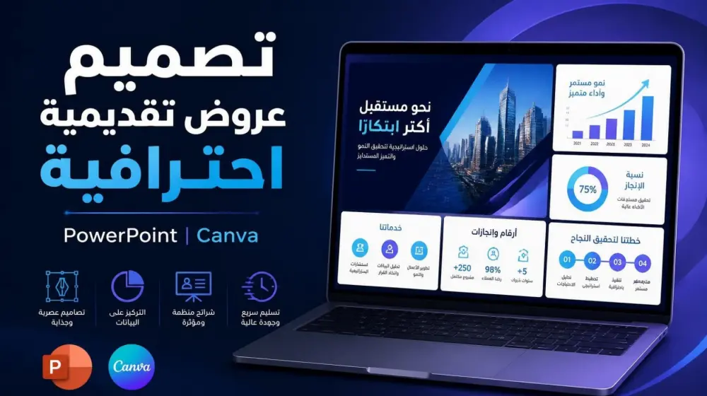 تصميم عرض تقديمي احترافي وجذاب