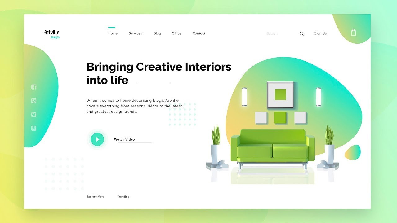تصميم صفحة ويب بإستخدام Adobe XD أو Figma