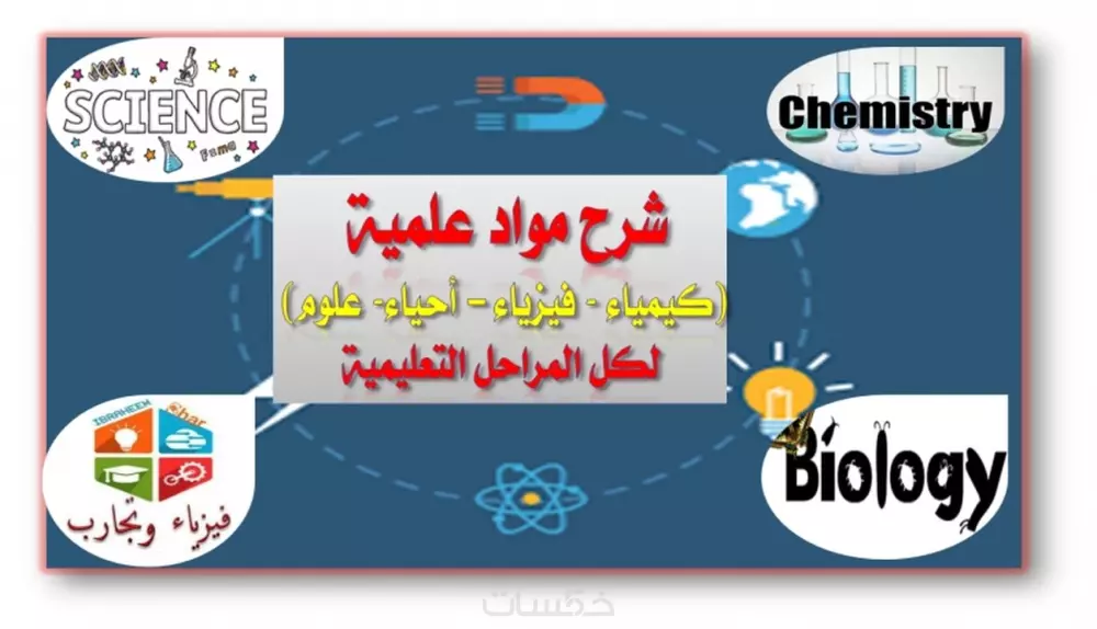 أشرح لك المواد العلمية (كيمياء - فيزياء - أحياء) لكل المراحل.