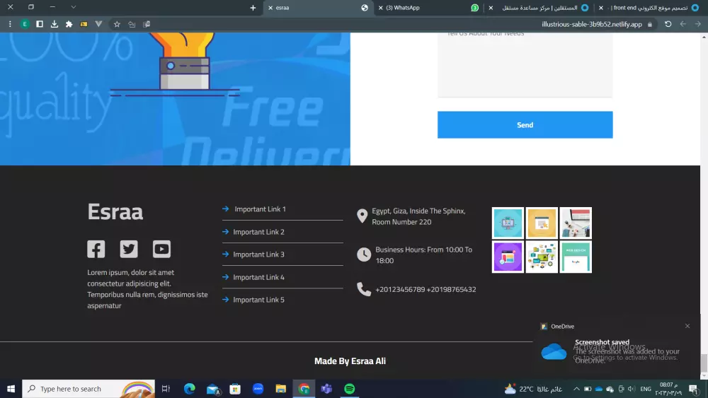 عمل مواقع الكترونيه front-end