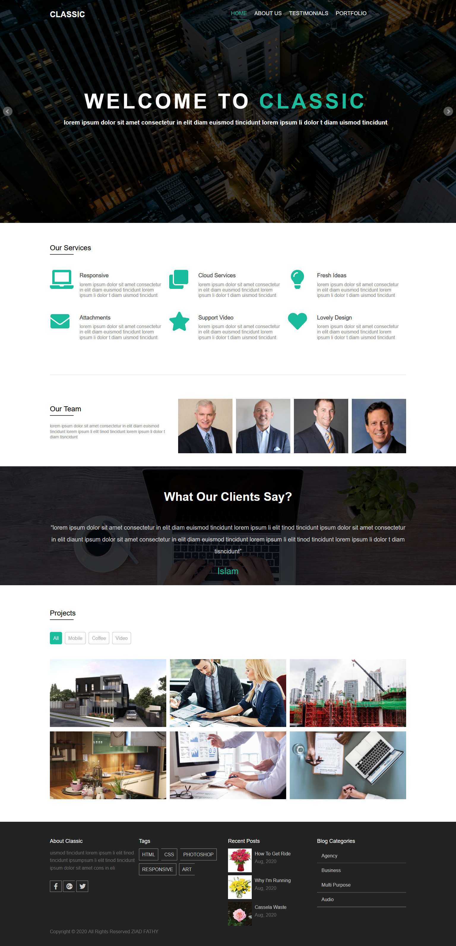 تصميم موقعك من صفحتين بjquey html5 css3 bootstrap4 5$