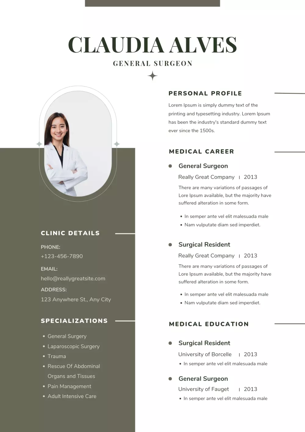 تصميم سيرة ذاتية CV طبية اللغة العربية و الانجليزية