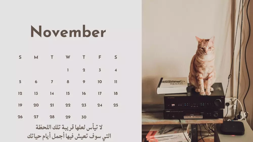 تقويم سنوي مع عبارات إيجابية (فكرة جديدة)