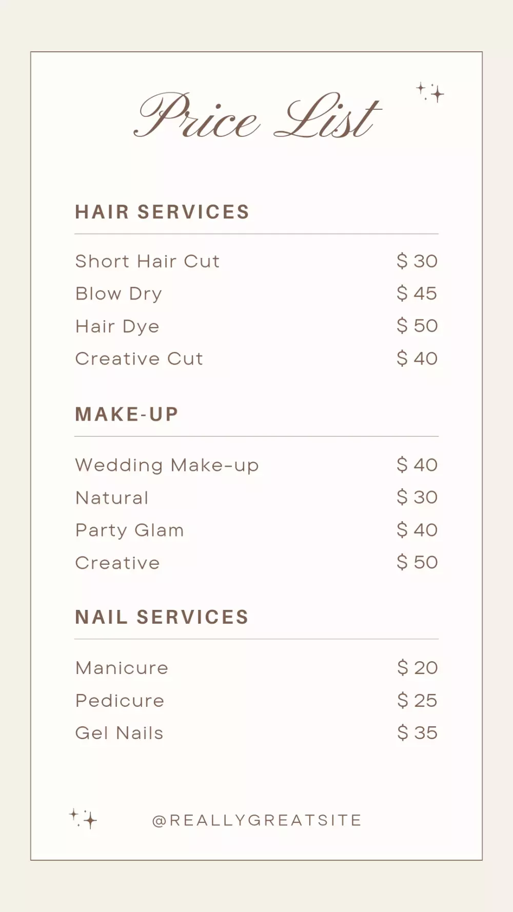 تصميم قوائم اسعار Price lists والمنيو