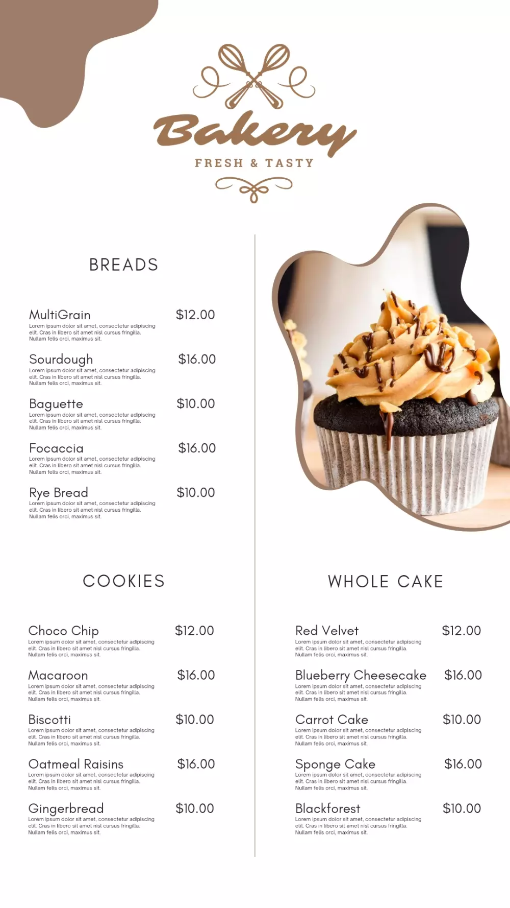 تصميم قوائم اسعار Price lists والمنيو