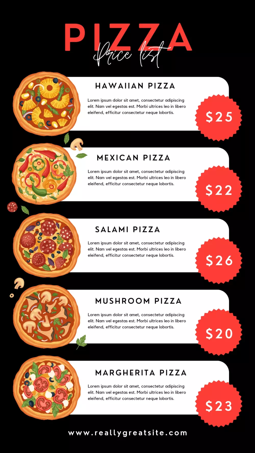 تصميم قوائم اسعار Price lists والمنيو